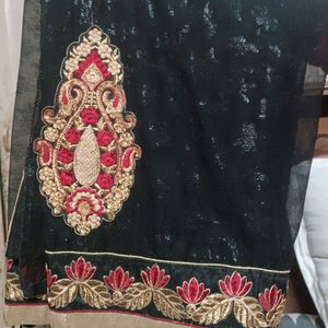 Black Embroided New Saree