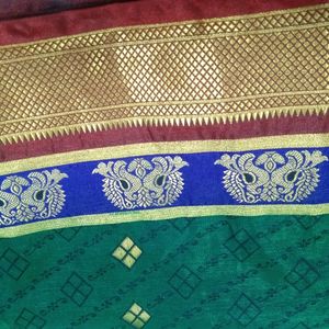 Green Saree One Time Used