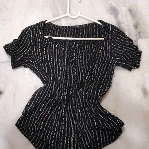 Fig Black And White Cute Top