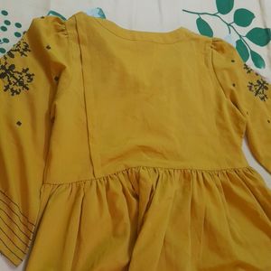 Mustard Yellow Colour Top For Women