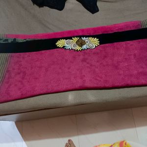 Beutiful Patch Work Saree With Blouse