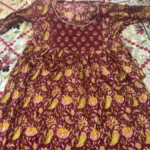 3 Feeding Anarkali Kurtis No Pants And Dupatta