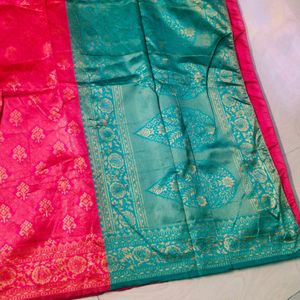 Pink Colour Banaras Silk Saree