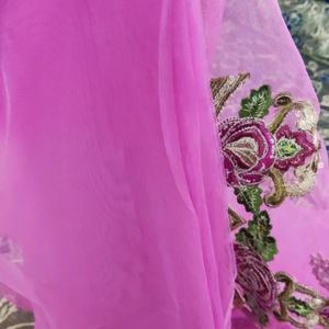 Rose Pink  Ready To Wear Saree