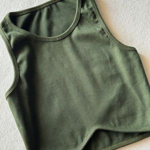 🍀Green ribbed Crop Top - Xxs - new- Fixed Price