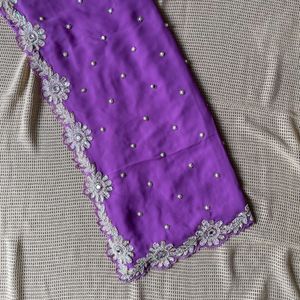 Light Purple Heavy Saree with Stitched Blouse