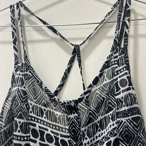 Printed Black Crop Top