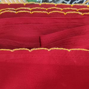 Never Used Red Georgette Saree