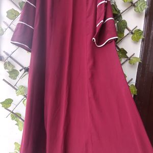 Maroon Lace Abaya