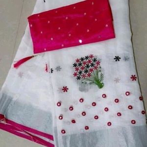 Linen Cotton Saree 4