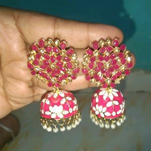 Stone Tree Meenakari Jhumka For Girl & Woman