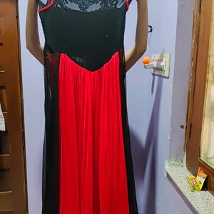 Red And Black Gown For Wedding