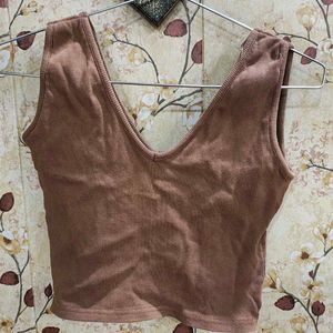 Women Brown Crop Top