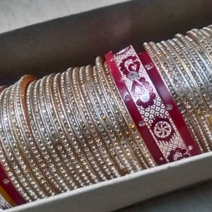 New Bridal Bangles With Pair Of Stone Bangle