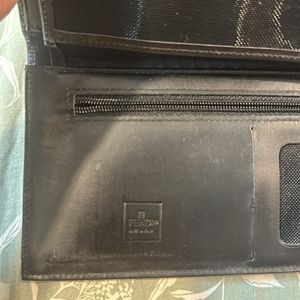 Fendi Grey Zucchino Canvas Wallet