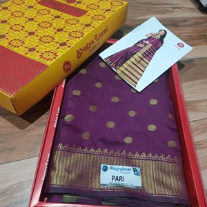 Purple Golden Saree