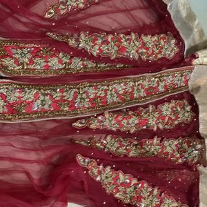 Maroon Designer Arabic Lehenga No Flaws