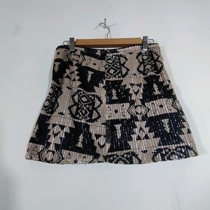 Black And Beige Sequence Skirt (Women's)