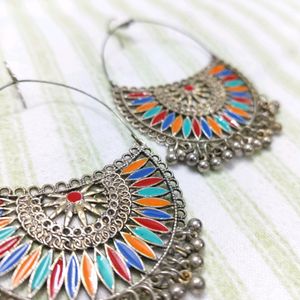 Multicolored Oxidised Boho Earrings ( New )