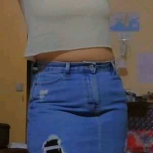 Denim Skirt And Top