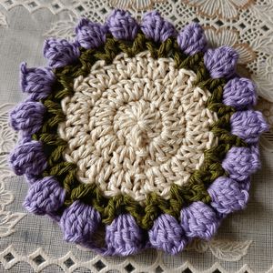 Crochet Tulip Tea Coaster Set