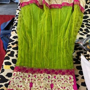 Pink Green Anarkali