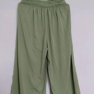 Olive Green Relaxed Fit Parallel Trousers