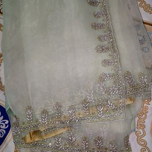 Fully Stitched Zari Saree With Cutdana Embroidery