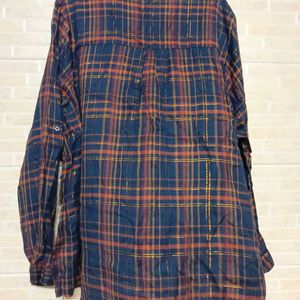 Red Blue Checked Shirt 6 Xl, Pure Cotton