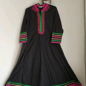 Black A-Line Kurta