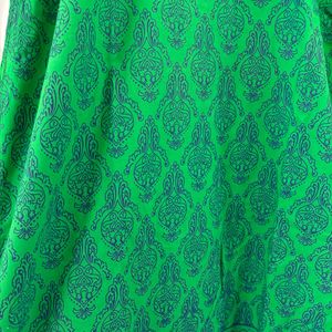 Bottle Green Kurti With Yellow Embroidery