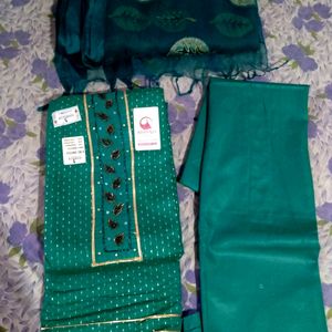 730rs Only_new green Occasional Dress Material