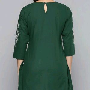 Green A Line Kurti !! *Free Gift With In*