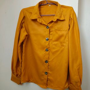 Women Regular Fit Casual Shirt With Puffed Sleeves