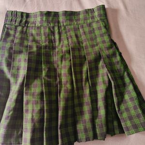 Green And Black Mini Skirt