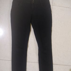 Black 5 Step Button Jeans