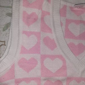 Pink Heart Sweater Vest