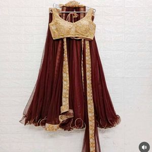 Brown And Golden Lehenga Choli