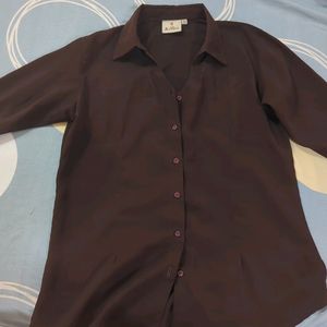 Brown Chiffon Shirt