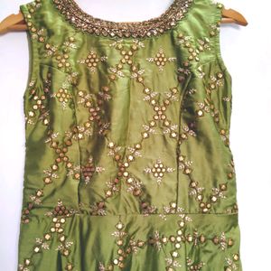 LIGHT OLIVE COLOUR GOWN FOR WOMEN