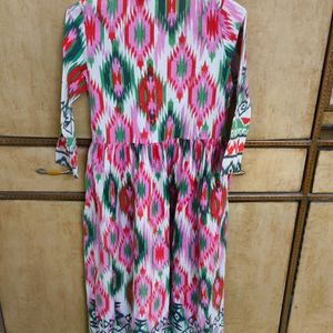 Frock Style Colourful Kurta With Pockets