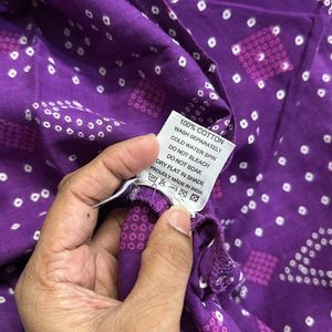 Purple Polka Dot Cotton Kurta