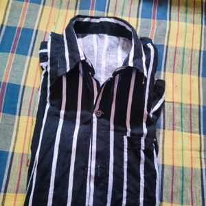 Black White Line Shirt For Men