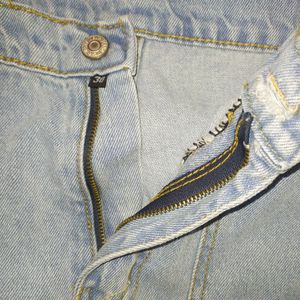 Washed Blue Cargo Jeans