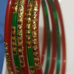 Bangles In Glass Red