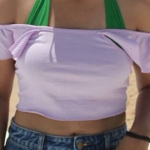 Off Shoulder Lilac Zara Cropped Top