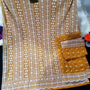 Georgette Chikankari Semi Stitched Suit