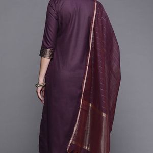 Purple Yoke Design Suit