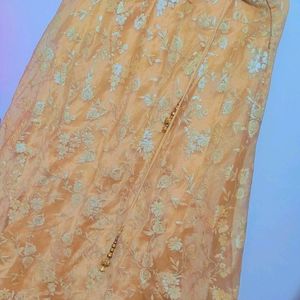 Tan Golden Ethnic Skirt For Girl Or Woman