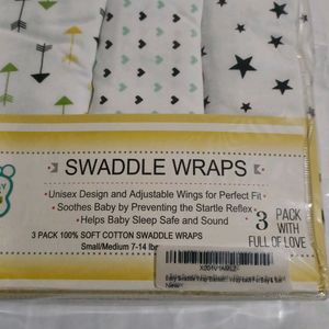 3 Pcs Sets Baby Swaddle Wraps Unisex Design